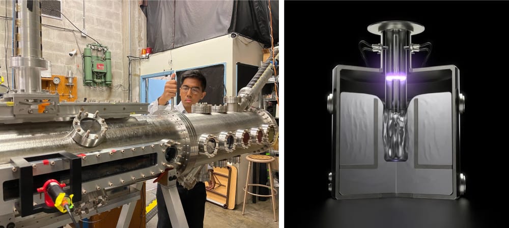 Zap Energy’s Z-pinch fusion reactor producing high-energy plasma