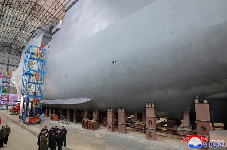 North Korean submarine in dry dock