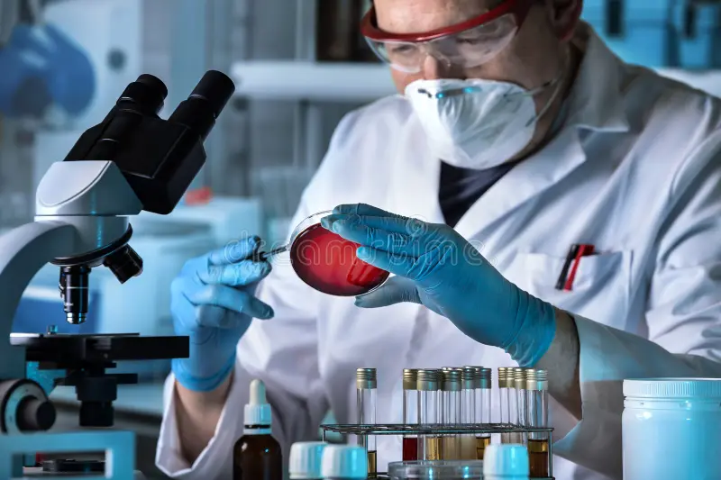 Scientist working on cultivated meat research in a laboratory