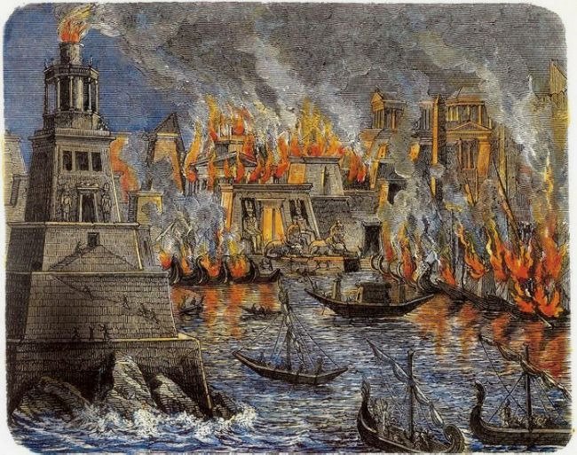 The Library of Alexandria Burning