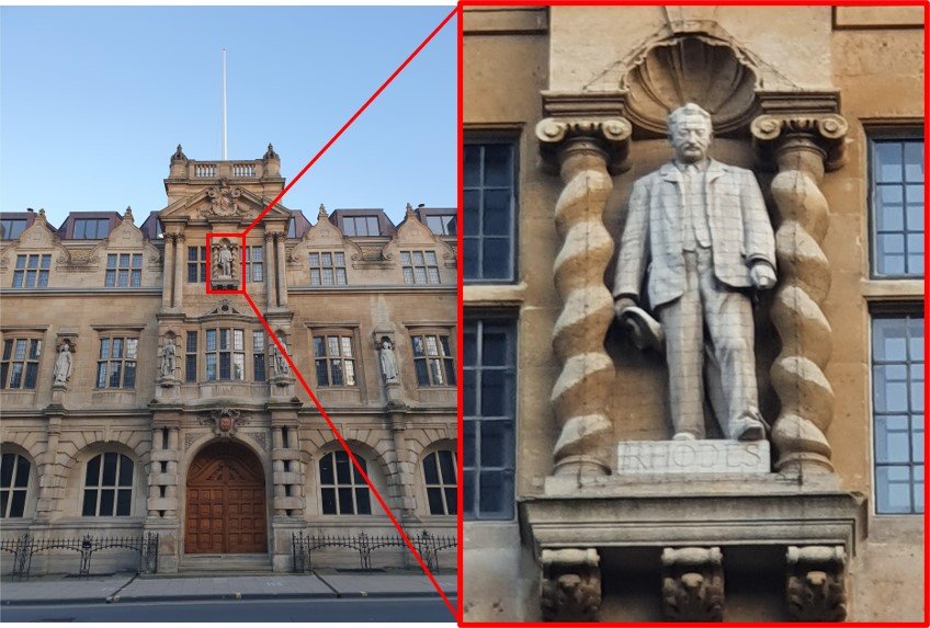 Cecil Rhodes statue at Oriel College, Oxford